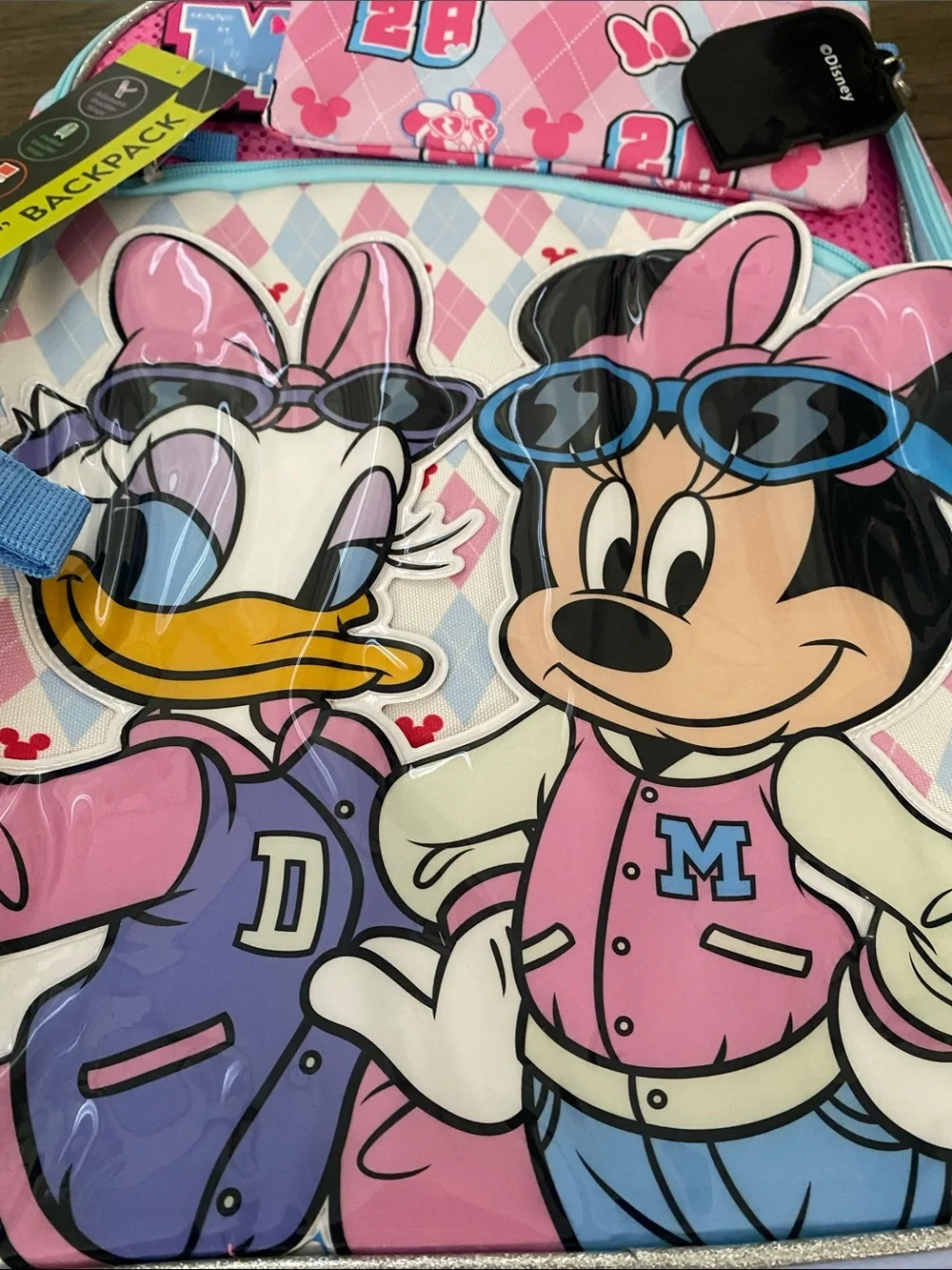 Disney Minnie & Daisy Pink and Light Blue Kids Backpack with Lunch Bag